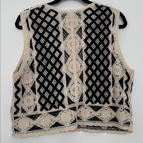:Price Firm: Anthropologie Crochet Button-down Sweater Vest - Picture 8 of 10